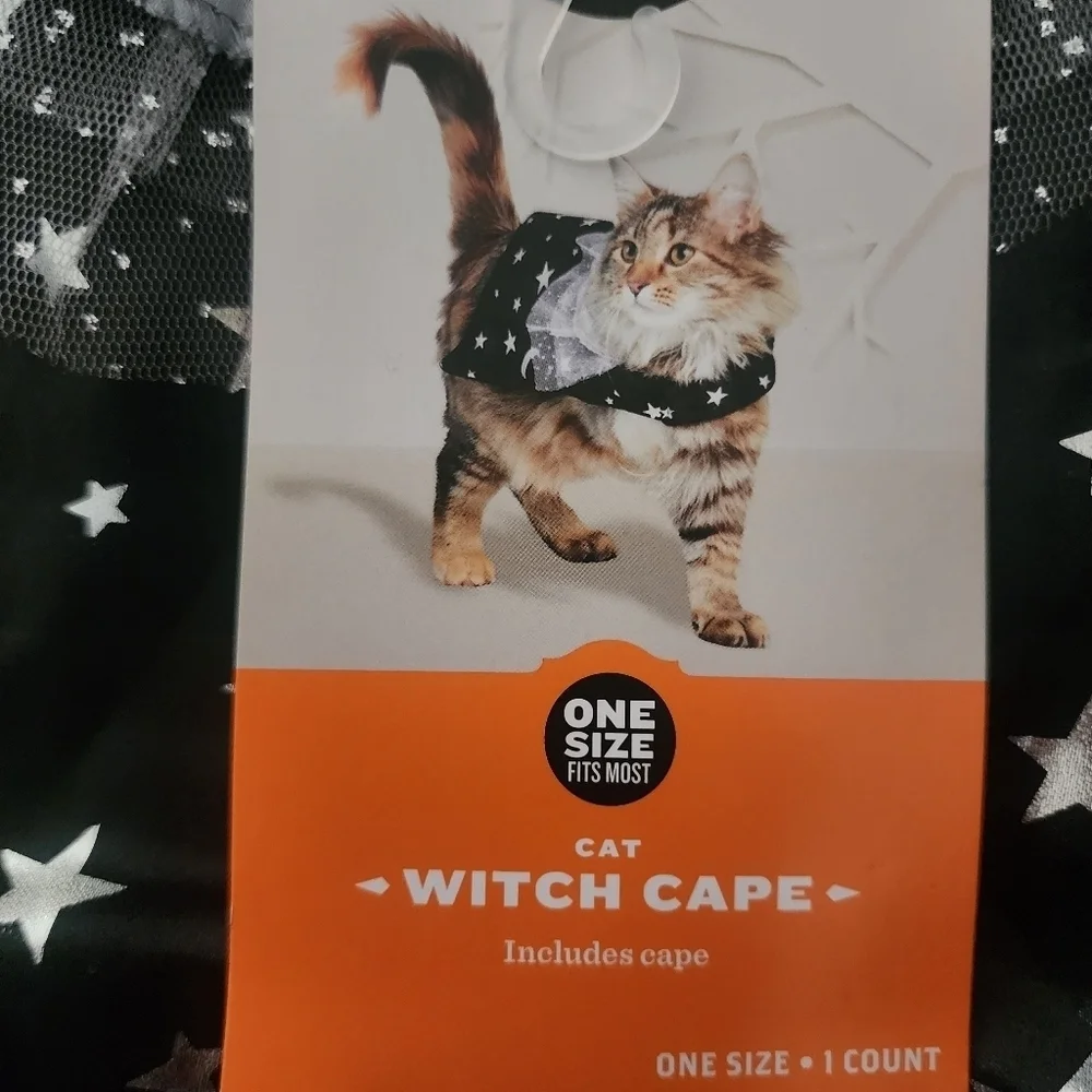 NWT Hyde & Eek One Size Cat Witch Cape Halloween Costume Celestial Moons & Stars